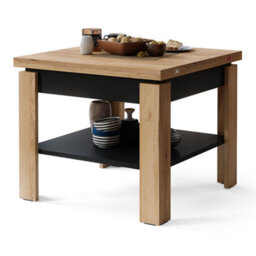 Heze Furniture Leo Modern Extending Coffee Table - Gold Craft Oak & Black Matt