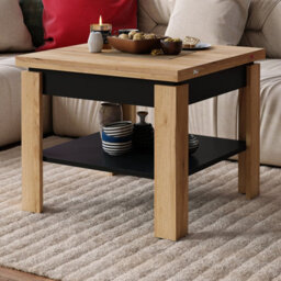 Heze Furniture Leo Modern Extending Coffee Table - Gold Craft Oak & Black Matt - thumbnail 2