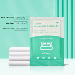 Amorly Disposable Bedding Set 4Pcs, Disposable Sheet, Duvet Cover And Pillowcases,travel Disposable Bed Sheets Set For Hotel Trip Camping - thumbnail 4