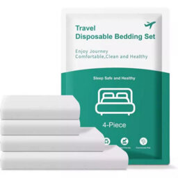 Amorly Disposable Bedding Set 4Pcs, Disposable Sheet, Duvet Cover And Pillowcases,travel Disposable Bed Sheets Set For Hotel Trip Camping - thumbnail 1