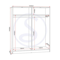 Seconique Malvern 4 Door Wardrobe - White - thumbnail 7