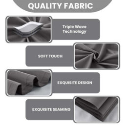 Imperial Rooms Blackout Curtain-Thermal Ready Made Pencil Pleat Curtain (2 Panel) For Living Room Curtain Grey,(W)1.68Mx(L)2.28M - thumbnail 3