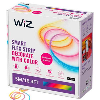 Wiz Smart Flex Led Strip Light, 5 M, 16 Million Colours, Dynamic Scenes, Connects To Your Wi-Fi, Voice / App Control, Works With