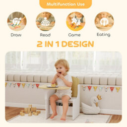 Aiyaplay Kids Table And Chair Set, Toddler Desk Chair With Storage Bins - thumbnail 4