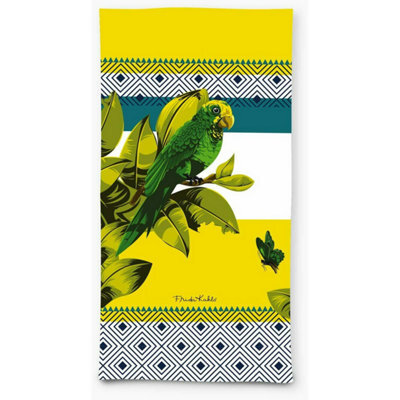 Accessotech Frida Bonito Yellow And Green Beach Towel 100 Percent Cotton Large Soft Absorbent
