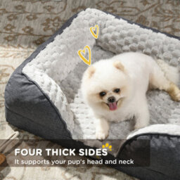 Pawhut Dog Bed Calming Pet Bed Dog Mattress For Small Dogs - Charcoal Grey - thumbnail 5