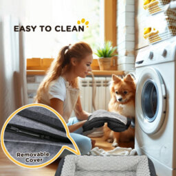 Pawhut Dog Bed Calming Pet Bed Dog Mattress For Small Dogs - Charcoal Grey - thumbnail 8