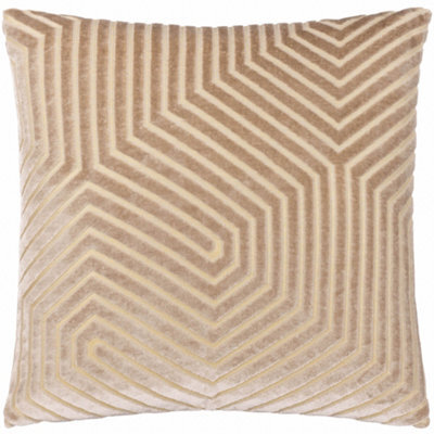 Paoletti Evoke Cut Velvet Feather Filled Cushion, Mink, 45 X 45Cm - image 1