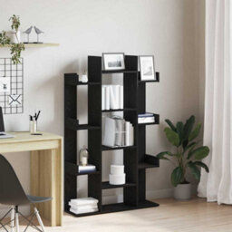 Walplus Bookcase Black Oak 86 X 25.5 X 140 Cm Engineered Wood