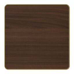 70Cm Square Walnut Effect Bistro Dining Table With Brushed Gold Edge & Black Pedestal Base - thumbnail 5