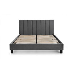 "Ashfield Premium Grey Velvet Bed With Black Legs - Double 4Ft 6"" (135Cm)" - thumbnail 4