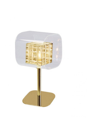 Luminosa Lighting Luminosa Avignon 1 Light Table Lamp Gold Crystal