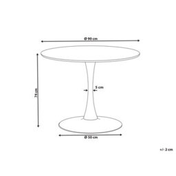 Beliani Dining Table Boca Black Marble 90 Cm 90 Cm - thumbnail 3