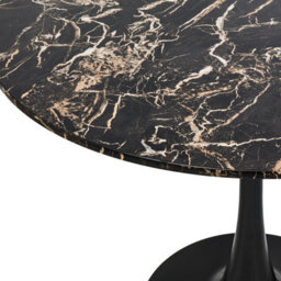 Beliani Dining Table Boca Black Marble 90 Cm 90 Cm - thumbnail 4