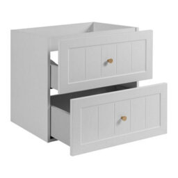Heze Furniture Gusto Scandi Style 2 Drawer Wall Cabinet Vanity Unit With Worktop 60Cm White - thumbnail 2