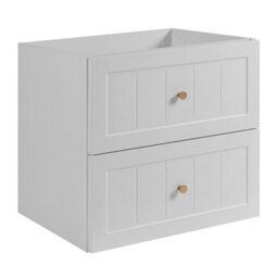 Heze Furniture Gusto Scandi Style 2 Drawer Wall Cabinet Vanity Unit With Worktop 60Cm White - thumbnail 4