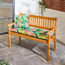 Ohs Palm Print 2 Seater Outdoor Bench Cushion Garden Furniture Seat - thumbnail 1