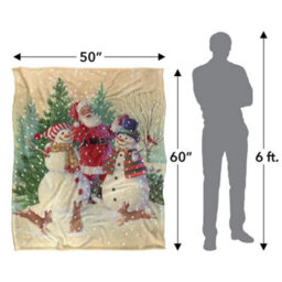 Jq Licensing Silky Snowman Santa Claus Christmas Supersoft Blanket Multicoloured (152Cm X 127Cm) - thumbnail 5