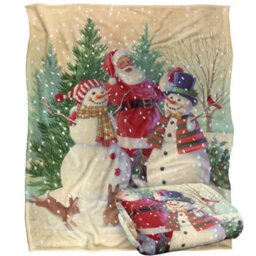Jq Licensing Silky Snowman Santa Claus Christmas Supersoft Blanket Multicoloured (152Cm X 127Cm) - thumbnail 2