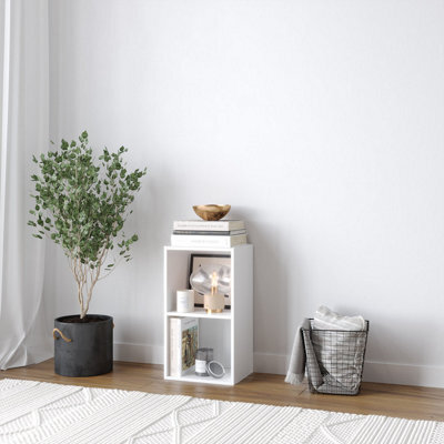 Urbn-Living Urbnliving 30Cm Height White 2 Shelf Wooden Bookcase Shelving Display Storage Shelf Unit Wood - image 1