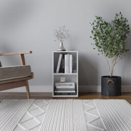 Urbn-Living Urbnliving 30Cm Height White 2 Shelf Wooden Bookcase Shelving Display Storage Shelf Unit Wood - thumbnail 2