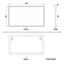 AVER-GROWTH Bathroom Led Mirror With Bluetooth 3 Colour Lights Anti-Fog Touch/wall Switch Vertical/horizontal Brightness Memory 1400X800mm - thumbnail 9