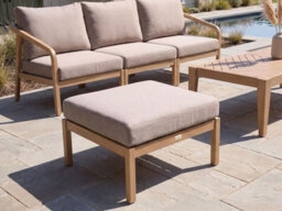 Beliani Scandinavian Ottoman Rivello Light Brown - thumbnail 2