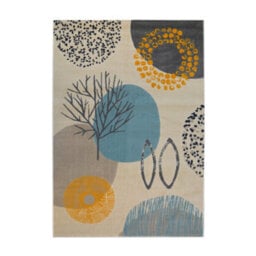 Melrose Venus Modern Contemporary Colourful Winterland Grey Blue Cream Gold Medium Area Rug 120/170Cm - thumbnail 6