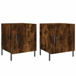 Berkfield Bedside Cabinets 2 Pcs Smoked Oak 40X40X50 Cm Engineered Wood - thumbnail 2