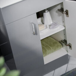 Nes Home 500mm Matte Grey Basin Vanity Unit And White Close Coupled Toilet - thumbnail 5