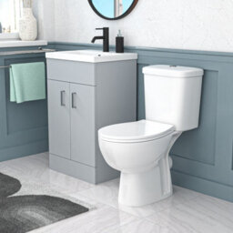 Nes Home 500mm Matte Grey Basin Vanity Unit And White Close Coupled Toilet - thumbnail 3