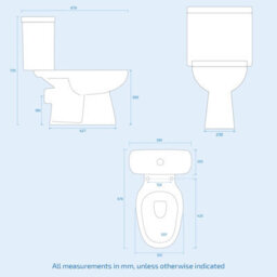 Nes Home 500mm Matte Grey Basin Vanity Unit And White Close Coupled Toilet - thumbnail 8