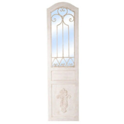 GardenCo Large Decorative Antibes Garden Mirror - White French Distressed Wood, Metal & Glass Decor - thumbnail 4