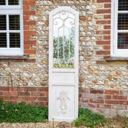 GardenCo Large Decorative Antibes Garden Mirror - White French Distressed Wood, Metal & Glass Decor - thumbnail 3
