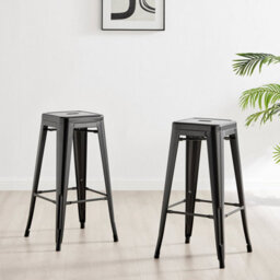 Furniturebox Set Of 2 Colton 'tolix' Style Black Metal Bar Stools - thumbnail 5