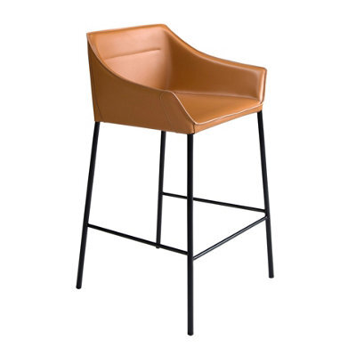 Angel Cerda Stylish Brown Leatherette Kitchen Stool - image 1