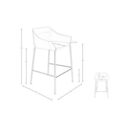 Angel Cerda Stylish Brown Leatherette Kitchen Stool - thumbnail 7