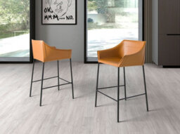 Angel Cerda Stylish Brown Leatherette Kitchen Stool - thumbnail 2