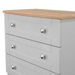 Santander Ready Assembled Matt Grey & Oak 3 Drawer Wide Chest (H)692mm (W)765mm (D)415mm - thumbnail 3