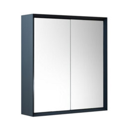 Homestylestore 600 X 650mm Anthracite Wall Mounted Mirrored Door Bathroom Cabinet - thumbnail 1