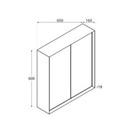 Homestylestore 600 X 650mm Anthracite Wall Mounted Mirrored Door Bathroom Cabinet - thumbnail 3