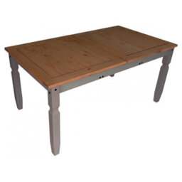 Mercers Furniture Corona Grey Wax Large Extending Dining Table Solid Wood Pine Wooden With Mexican Styling - thumbnail 4