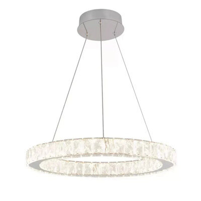 Artika Celebrity Led Pendant Light Dimmable Crystal Halo Chrome Fixture New - image 1