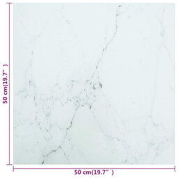 Berkfield Table Top White 50X50 Cm 6 mm Tempered Glass With Marble Design - thumbnail 5