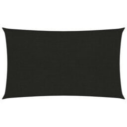 Berkfield Sunshade Sail 160 G/m2 Black 2.5X5 M Hdpe - thumbnail 1