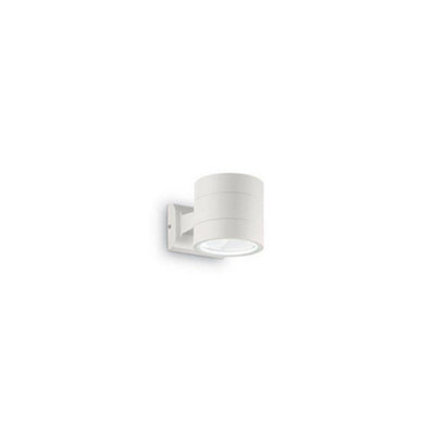 Ideal Lux Snif Round 1 Light Outdoor Up Down Wall Light White, Putty Ip54, G9