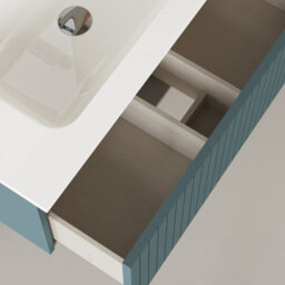 Banyetti Linea Ocean Blue Ribbed Wall Hung Vanity Unit 800mm X 460mm - thumbnail 4