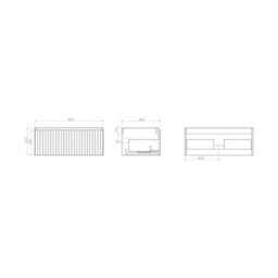 Banyetti Linea Ocean Blue Ribbed Wall Hung Vanity Unit 800mm X 460mm - thumbnail 5