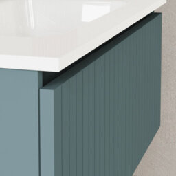 Banyetti Linea Ocean Blue Ribbed Wall Hung Vanity Unit 800mm X 460mm - thumbnail 2