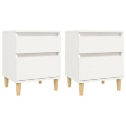 Berkfield Elegant Bedside Cabinets 2 Pcs White 40X35X50 Cm - thumbnail 1